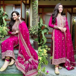 Gorgeous pink color Palazzo suit